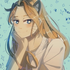 Anime girl with cat ears resting her chin on hand.